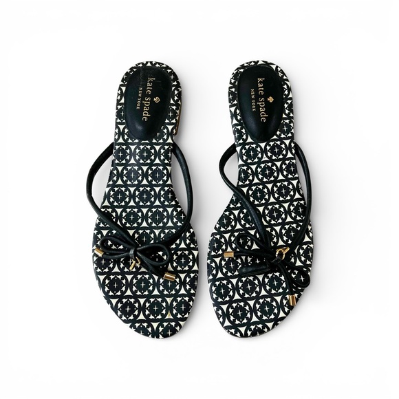 kate spade Shoes - Kate Spade Geometric Black and White Sandals Flip Flops